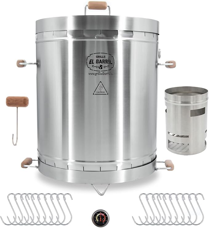Extra large Steel Grill 60LBS Premium Vertical Barrel Charcoal Grill Smoker