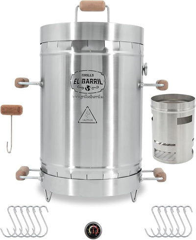 Medium Steel Grill 30LBS Premium Vertical Barrel Charcoal Grill Smoker