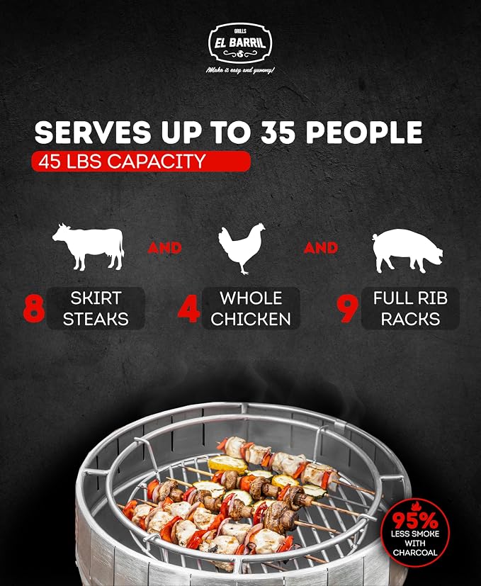 Large Steel Grill 45LB Combo