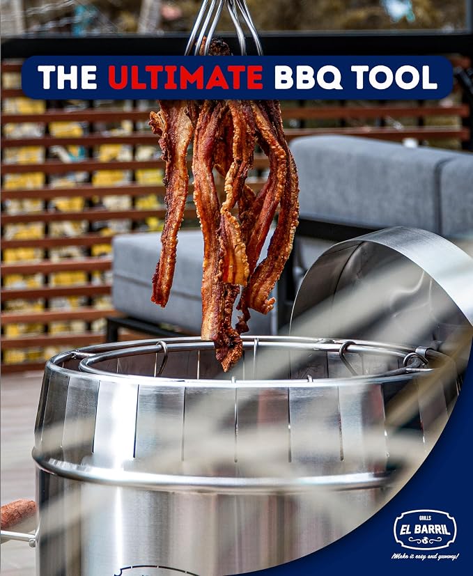 Extra large Steel Grill  60LBS Premium Vertical Barrel Charcoal Grill Smoker